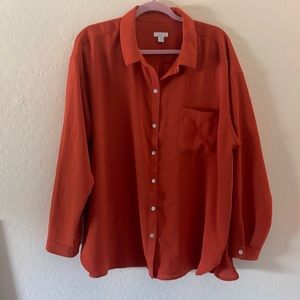 J.Jill 1x orange button down shirt